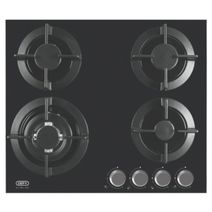 Defy Hob 600mm Gas Wok Glass Black DHG604