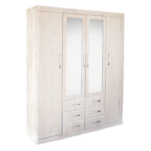 Boston 4 Door Mirror Brushed Oak