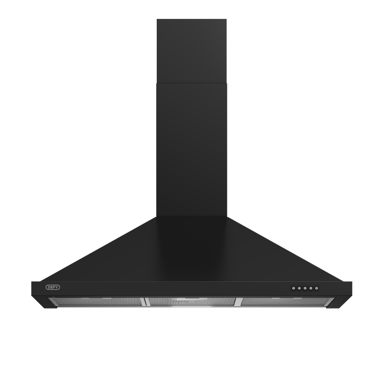 DEFY COOKERHOOD 900MM DCH90CB CHIMNEY BLACK